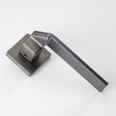 China Modern Modern Internal Black Lever Interior Privacy Handle Set Pearl Interior Door Handle Square Gray Lever Lock for sale