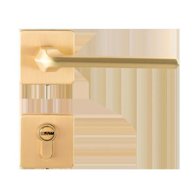 China Modern Most Popular Promotional Chime Children's Bedroom One Way Gray Brushed Brass Zinc Alloy Door Handle for sale