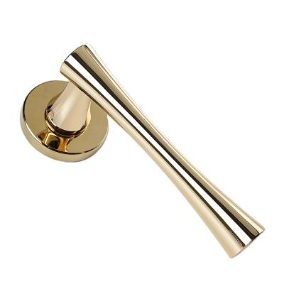 China Luxury Nordic Modern Matte Gold Modern Style Zinc Alloy Round Large Modern Bedroom Living Room Door Handles Lock for sale