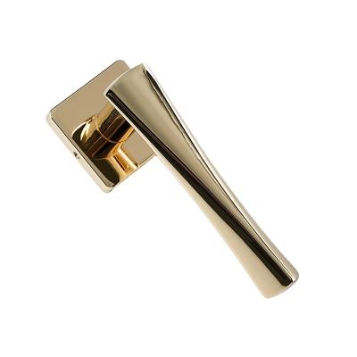 China Modern Most Popular Luxury Door Knobs Handle Lock Gold Color Zinc Alloy Door Handles With Keys Lock Hand for sale