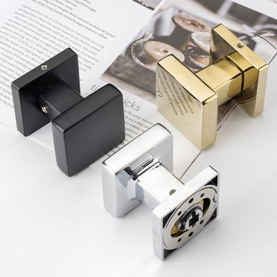 China Modern Zinc Alloy Square Ball Privacy Door Knob Set Bathroom Handle Lock With Key For Home Door for sale