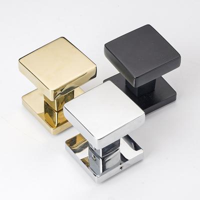 China Modern Wholesale Zinc Alloy Bathroom Handle Lock With Key For Home Square Door Ball Door Knob Set for sale