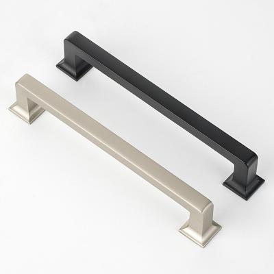 China Zinc Alloy Sideboards Matt Black Modern Drawer Handle Cabinet Door Handle Decorative Pulls for sale