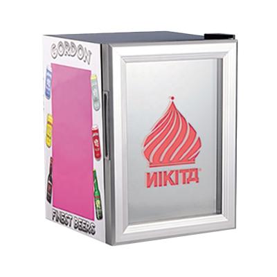 China Single-temperature Commercial Mini Glass Door Display Fridge Energy Drink Fridge With LED Logo for sale