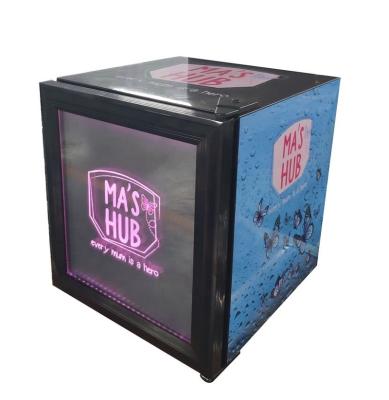 China Hot Sale Energy Mini Bar Fridge Glass Door Commercial Drinks Display Single-Temperature Fridge for sale