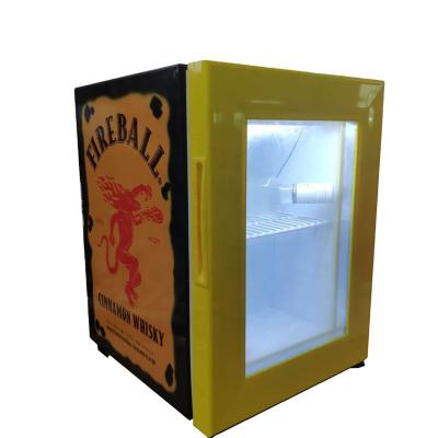 China Single-temperature bar use small vertical cold drinks display fridge fridge with glass door for beverage for sale