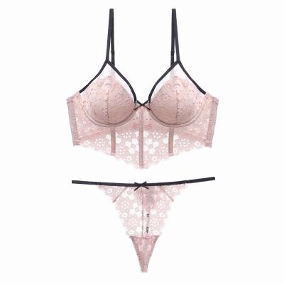 China New Sexy Lingerie Sexy Lace Corset Women With Steel Ring Can Be Worn Outside Gathered Adjustable French Bra Wholesale for sale