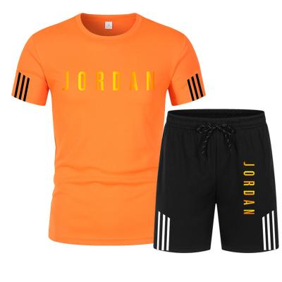 China Dan Morning Running Fashion New Men's Anti-wrinkle Sports Men's Basketball Leisure T-shirt + Shorts Five Pants for sale