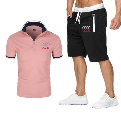 China Anti-wrinkle 2022 new summer men's polo suit fashion sports T-shirt lapel casual shirt short-sleeved shorts for sale