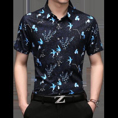 China 2022 summer new Anti-wrinkle men's plus size printing fashion Hawaiian shirt floral customization for sale