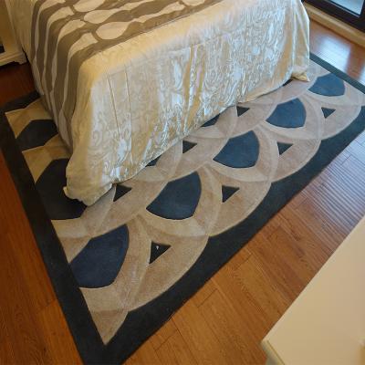 China PET FRIENDLY Handtufted Modern White Rug Wool Hotel Bedroom Custom Blanket for sale