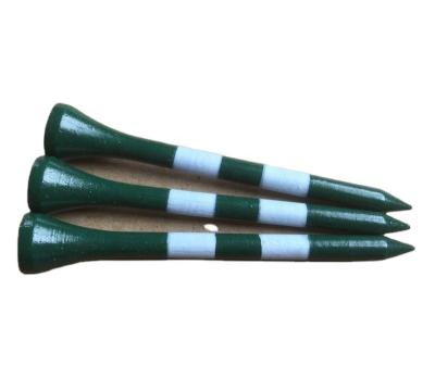 China Wood Wooden Golf Tees With Multi Color Stripes Bands Golf Tee Peg Factory Price for sale