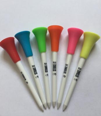 China 70mm and 83mm Plastic Durable Rubber Top Golf Tees with Custom Logo for sale