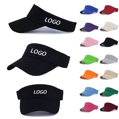 China Soft and Breathable Customized Adjustable 100% Polyester Plain Golf Sport Custom Sun Cap Visor Cap Hat for sale