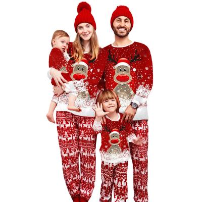 China Breathable 2023 Custom Print Xmas Winter Warm Soft Pants Women Pyjamas Cotton Pajamas Set Matching Christmas Pajamas for Family for sale