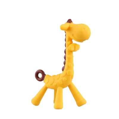 China Eco-Friendly Baby Teether Silicone Teether Deer Train Baby Silicone Teether Toys Infant Chew Tooth Toys for sale