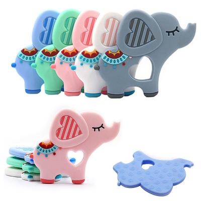 China Amazon Hot Selling Easy Clean Silicone Baby Teething Toy Elephant Shape Baby Teething Teether Set For Baby for sale