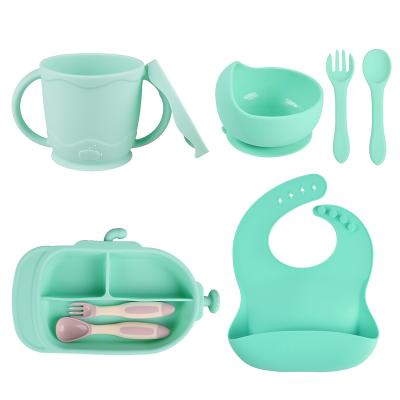 China Lohas Non-Toxic Baby Feeding Set Supplies for Food Grade Silicone Utensils Set Kids Dinnerware Set with Silicone Baby Dishes, Bowels for sale