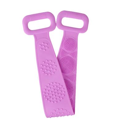 China EXFOLIATE Amazon Hot Sale Silicone Bath Body Brush Exfoliating Silicone Bath Belt Back Body Scrubber for sale