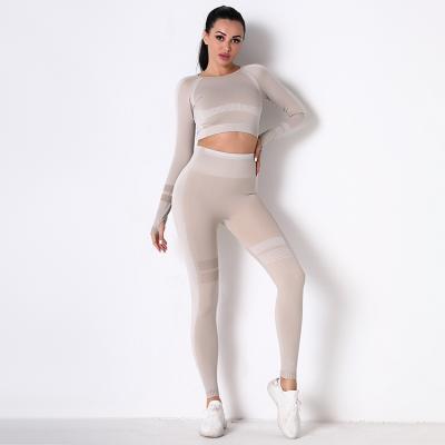 China Free Sample Running Equipment Women Yoga Set Breathable Knitted Seamless Sports Wear Pants for sale