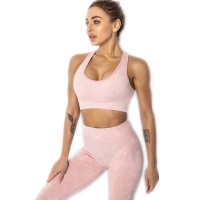 China Breathable Wholesale 2 Piece Gym Fitness Wear Set Womens Nylon Spandex Yoga Set for sale