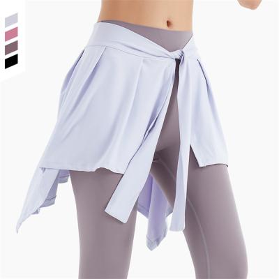 China Wholesale High Quality Shawl Waist Tie Waist Sports Running Pants Plus Dance Plus Size Yoga Pants With Skirt for sale