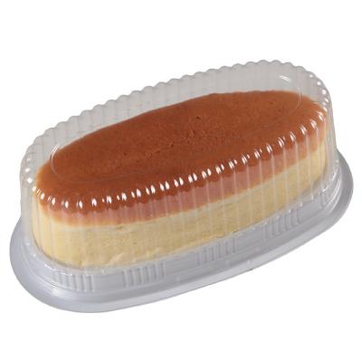 China Custom Disposable Biodegradable Plastic Food Container Cheesecake Packaging Clear Box for sale