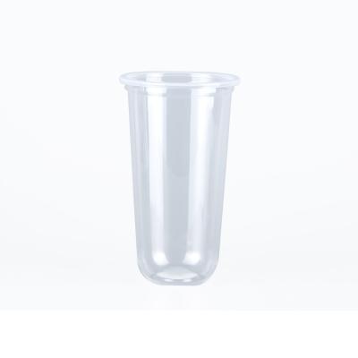 China Factory Direct Selling Biodegradable Clear Plastic Bubble Tea Cup Eco Friendly Stocked Disposable Cups With Flat Domes Lids for sale