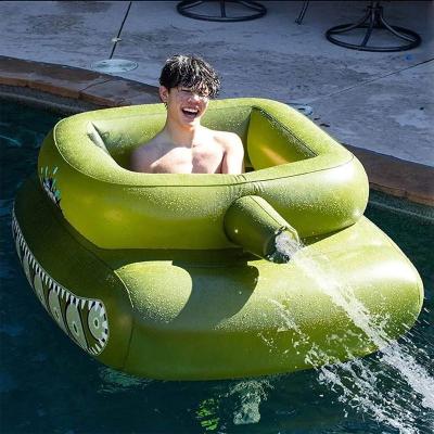 China Pool Punisher Tank Inflatable Pool Float Green Tank For Summer Entertainment Tank for sale