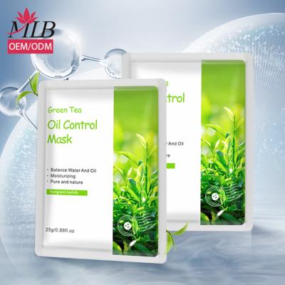 China Moisturizer Green Tea Face Oil Control Cleansing Organic Green Tea Face Mask Cream Cleanse Facial Sheet Mask Maker For Face for sale