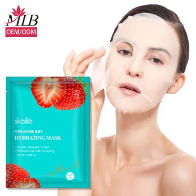 China Moisturizer OEM Product Strawberry All Face Embroidery Mask Moisturizing Disposable Fruit Extract Face Mask Sheet Adult for sale