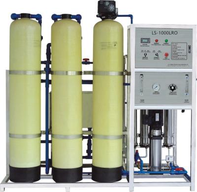 China Professional hotels 1000L/H 2 grades RO membranes purewater autowash water treatment plant for sale