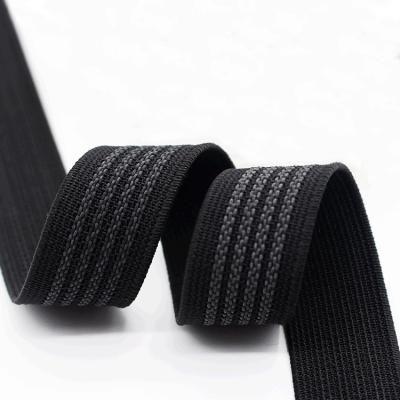 China Factory direct sale thick nylon anti-slip elastic polyester webbing elastic band with anti-slip crossed out for sale