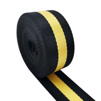 China Wholesale Polyester Webbing Viable Strap 1.5 Inch Wide Stripe Two Tone Good Quality Polyester Webbing for sale