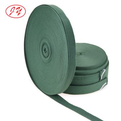 China 10 MM-50 mm Solid Color Polyester Cotton Webbing Viable Military Green Mixed Custom Herringbone Woven Webbing Tape for sale