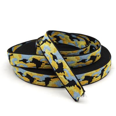 China 25mm Soft Nylon Animal Viable Jacquard Webbing Thick Double Faced Jacquard Webbing Strap for sale