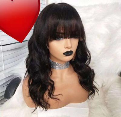 China Wholesale Body Wave 12a Human Hair Hair Vendor Raw Apple Girl Wigs For Black Women Wig Hair Machine Made Wigs With Bangs for sale