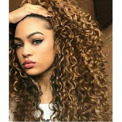 China Jerry Curl Sunlight 4/27 Color Piano Water Curl Wig Ombre 150 Density Brazilian 13x4 Lace Front Ombre Wig for sale