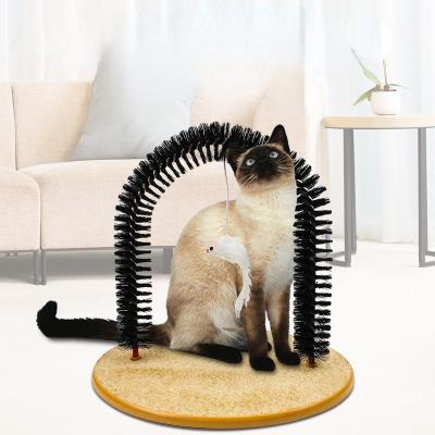 China Viable Type Cat Automatic Massage Antipruritic Chafer Usbre 3In1 Chargeable Funny Pet Toy Cat Brush Tickle Tickler Arch for sale