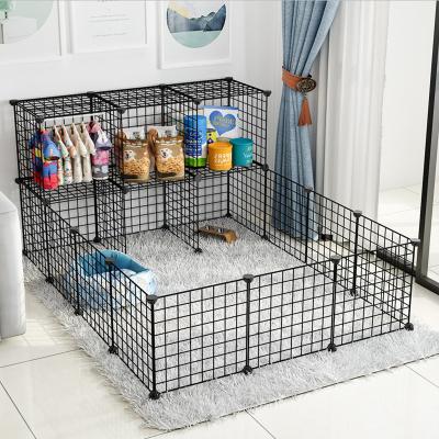 China Pet Viable Cage DIY Iron Cage Rabbit Cat Villa Dog Villa Dog Cage Net Pieces Can Be Stacked And Combined To Assemble The Pet Fence for sale