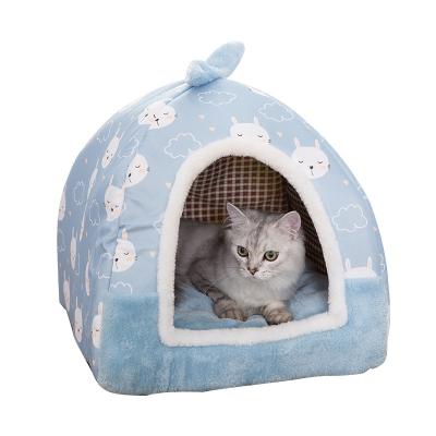 China Winter Cat House Cat House Cat Bed Cat Kennel Villa Four Seasons General Pet Sustainable Removable And Washable Closed Bed for sale