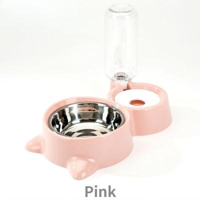 China Automatic Slow Feeder Pet Bowl Pet Fountain Water Cat Food Dog Stainless Steel Drinking Bowl for sale