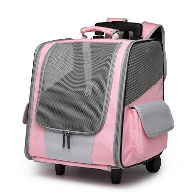 China Viable Portable Outdoor Travel Crate Dog Travel Trolley Pet Bag Cat Bag Cat Supplies Pet Backpack for sale