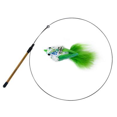 China Cat Stick Simulated Feather Viable Funny Pet Self Hi Relieve Boredom Bird Can Replace Main Extension Rod Kitten Cat Toy Supplies for sale