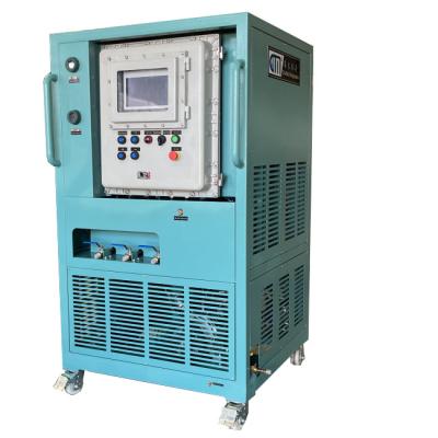 China 25HP Oil Less Refrigerant Reclaim System R32 R134a Explosion Proof Charging Recharge Ac Repair Line Freon Recovery Machine for sale