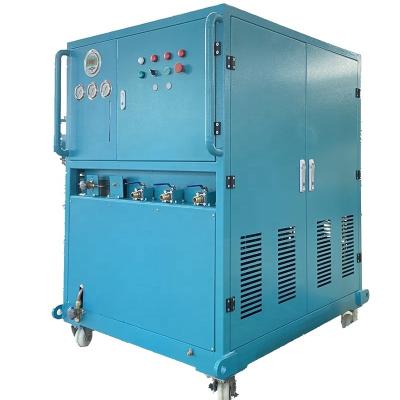 Chine R134a R410a Unité de récupération de vapeur de réfrigérant machine de récupération de gaz ac 10HP huile moins gaz pompe de récupération ISO réservoir à vendre