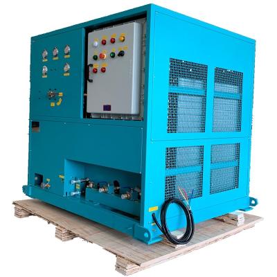 China freon gas manufacturing plant ac recovery recharge machine 25HP ISO tank gas recovery unit for sale