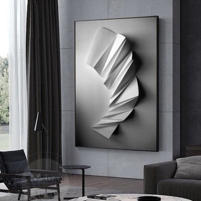 China Simple Mordern Black And White Abstract Wall Art For Decorating Living Room 3D Wall Painting for sale