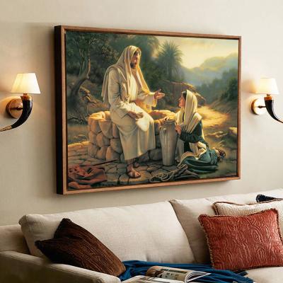 China Home Decopair Buddha Religion Room Study Picture Wall Art Print Poster Print Jesus Canvas Painting Wall Living Room for sale