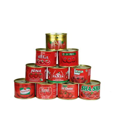 China Canned Hot Sale OEM Brand Canned Double Concentrated Tomato Sauce 70g Brix 28-30 for sale